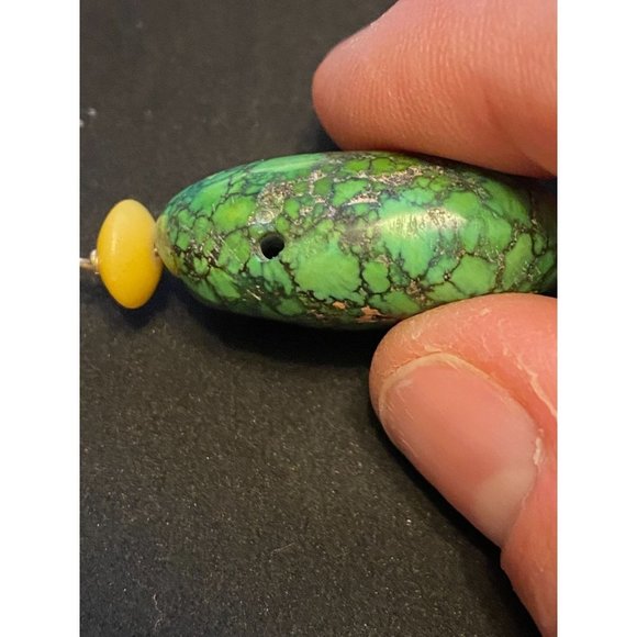 Spiderweb Matrix Turquoise Teardrop Pendant 12g -Bluegreen - Picture 2 of 4